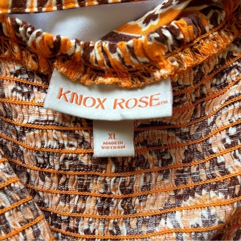 KNOX ROSE Orange Floral Halter Criss Cross Strap Midi Dress Women Sz XL NWOT - Picture 14 of 15